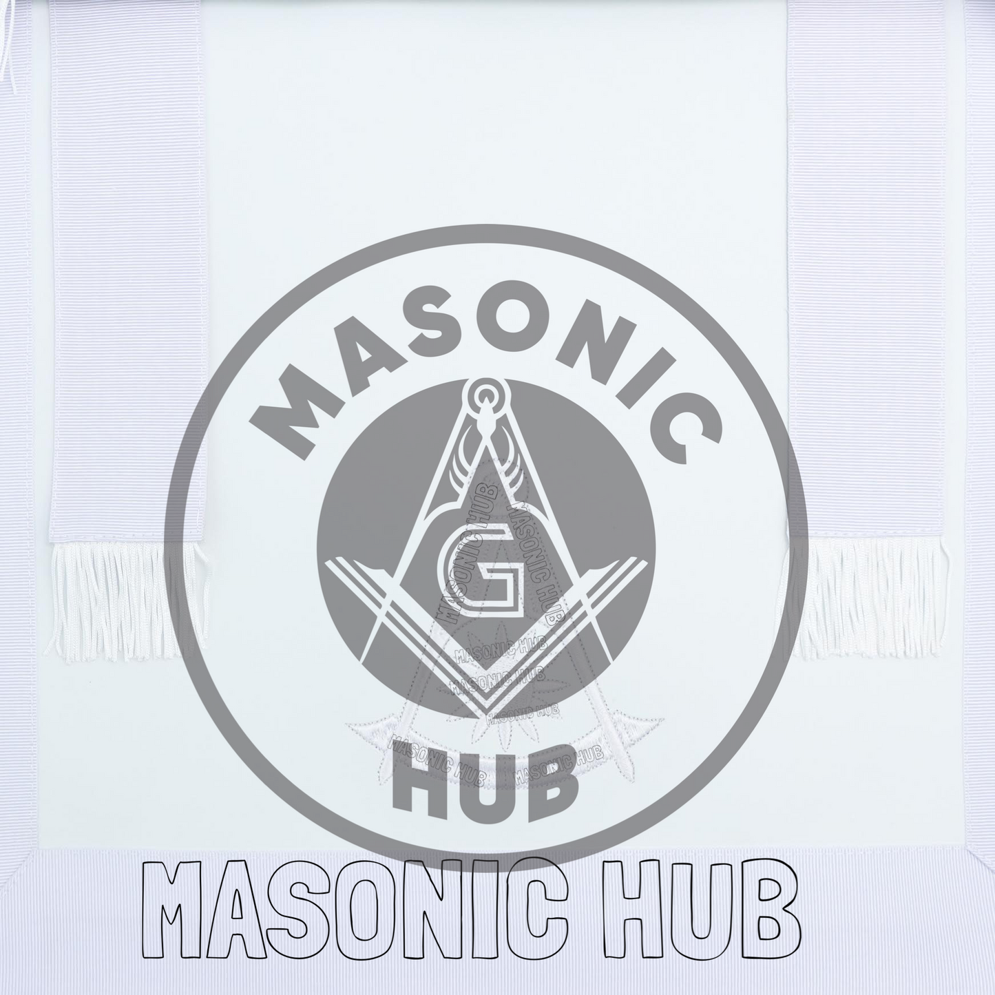 Masonic Past Master Apron – Compass & Quadrant with Sun Embroidered & Fringe