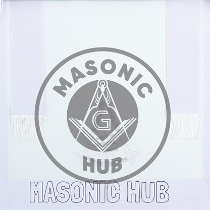 Masonic Past Master Apron – Compass & Quadrant with Sun Embroidered & Fringe