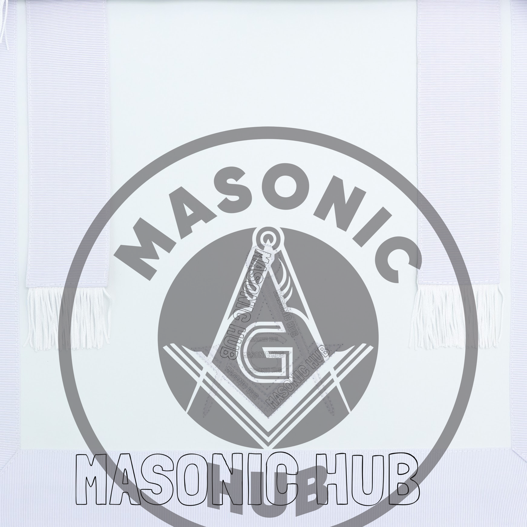 Master Mason Masonic Apron – All White Fringe Machine Embroidery All-Seeing Eye Masonic Hub