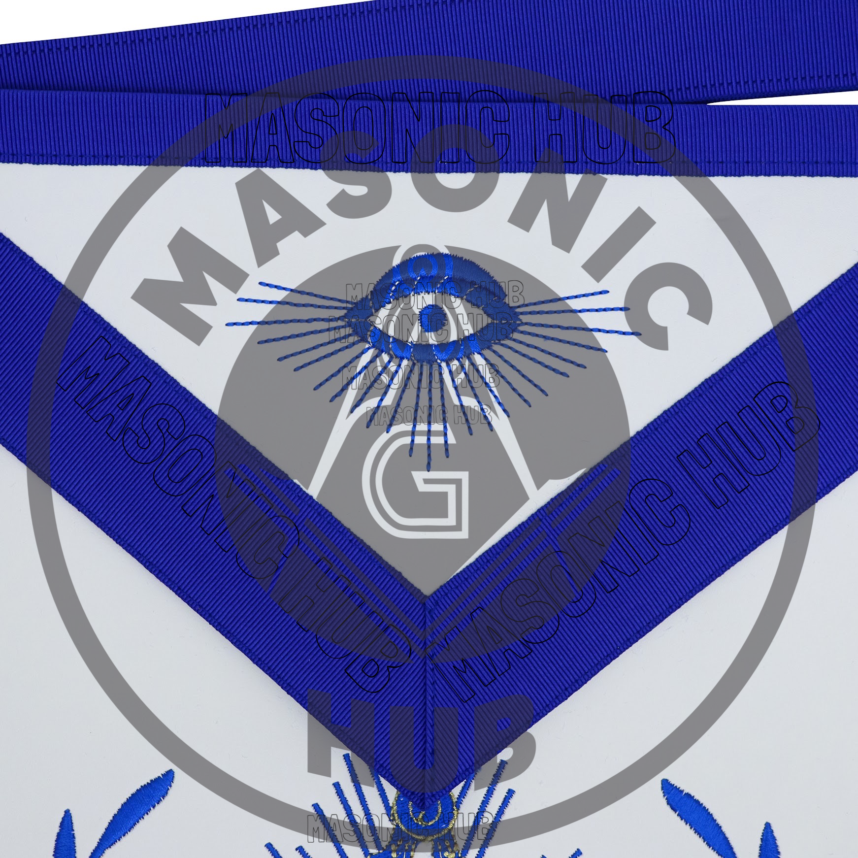 Past Master Masonic Regalia Apron with Wreath Faux Leather, Machine Embroidered Masonic Hub