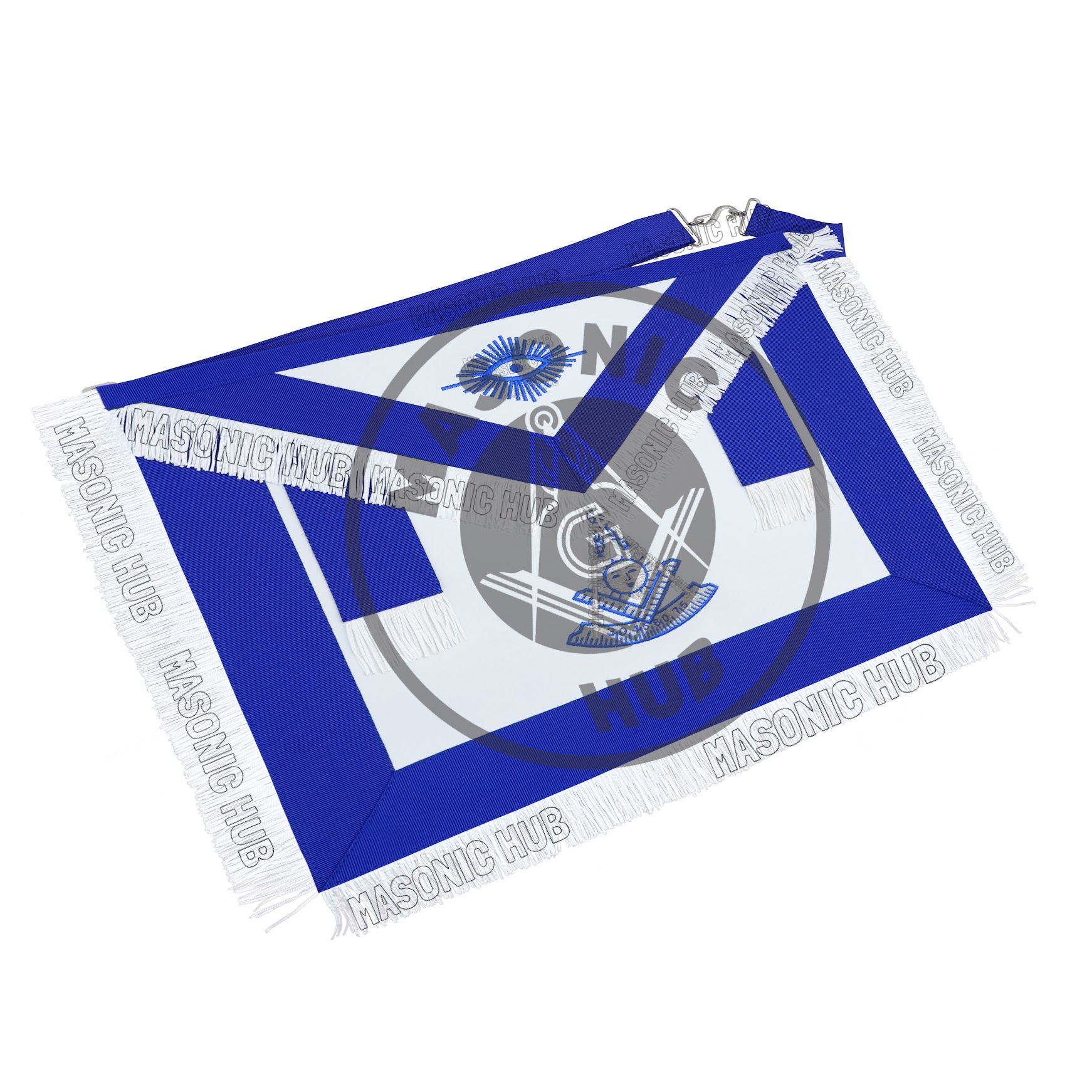 Masonic Past Master Apron – Embroidered with Metallic Silver Threads & Fringe Masonic Hub