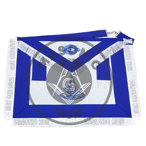 Masonic Past Master Apron – Embroidered with Metallic Silver Threads & Fringe Masonic Hub