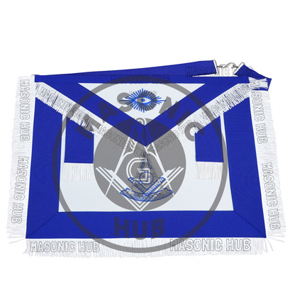 Masonic Past Master Apron – Embroidered with Metallic Silver Threads & Fringe