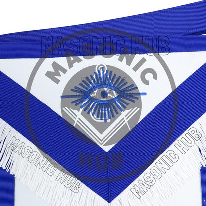 Masonic Past Master Apron – Embroidered with Metallic Silver Threads & Fringe