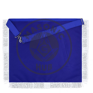 Masonic Past Master Apron – Embroidered with Metallic Silver Threads & Fringe Masonic Hub