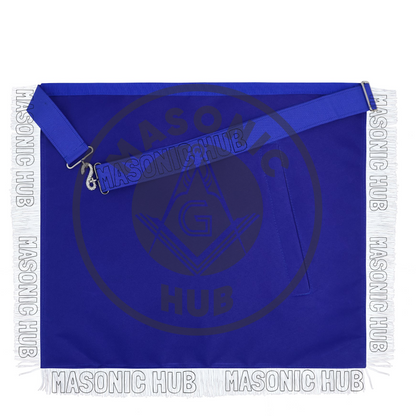 Masonic Past Master Apron – Embroidered with Metallic Silver Threads & Fringe