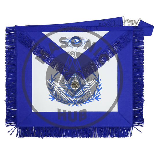 Past Master Masonic Regalia Apron with Wreath Faux Leather, Machine Embroidered (Copy)