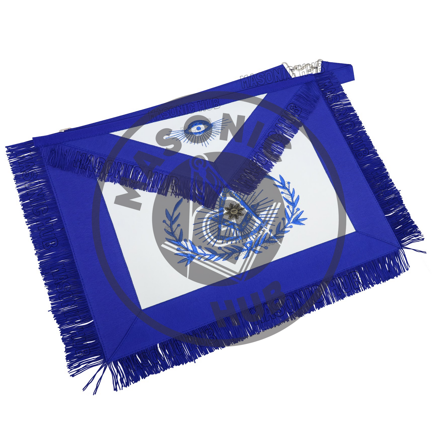 Past Master Masonic Regalia Apron with Wreath Faux Leather, Machine Embroidered (Copy)