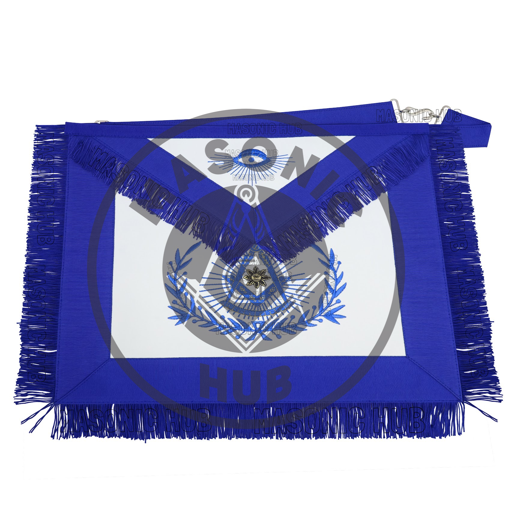 Past Master Masonic Regalia Apron with Wreath Faux Leather, Machine Embroidered Masonic Hub