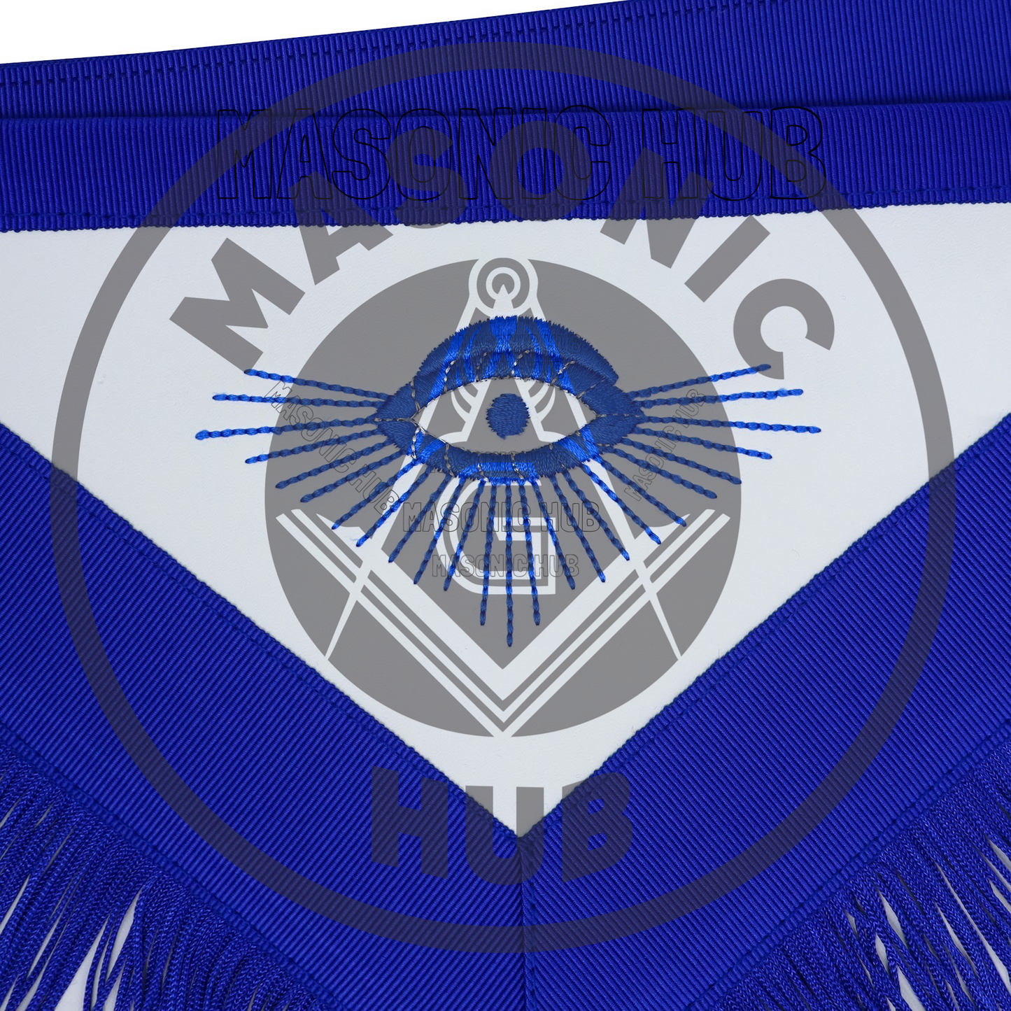 Master Mason Masonic Regalia Apron with Wreath Faux Leather, Machine Embroidered