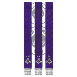 Masonic Bible Markers Hand Embroidered Purple Ribbon & Silver Bullion Threads Masonic Hub