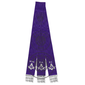 Masonic Bible Markers Hand Embroidered Purple Ribbon & Silver Bullion Threads Masonic Hub