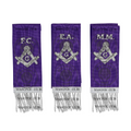Masonic Bible Markers Hand Embroidered Purple Ribbon & Silver Bullion Threads Masonic Hub