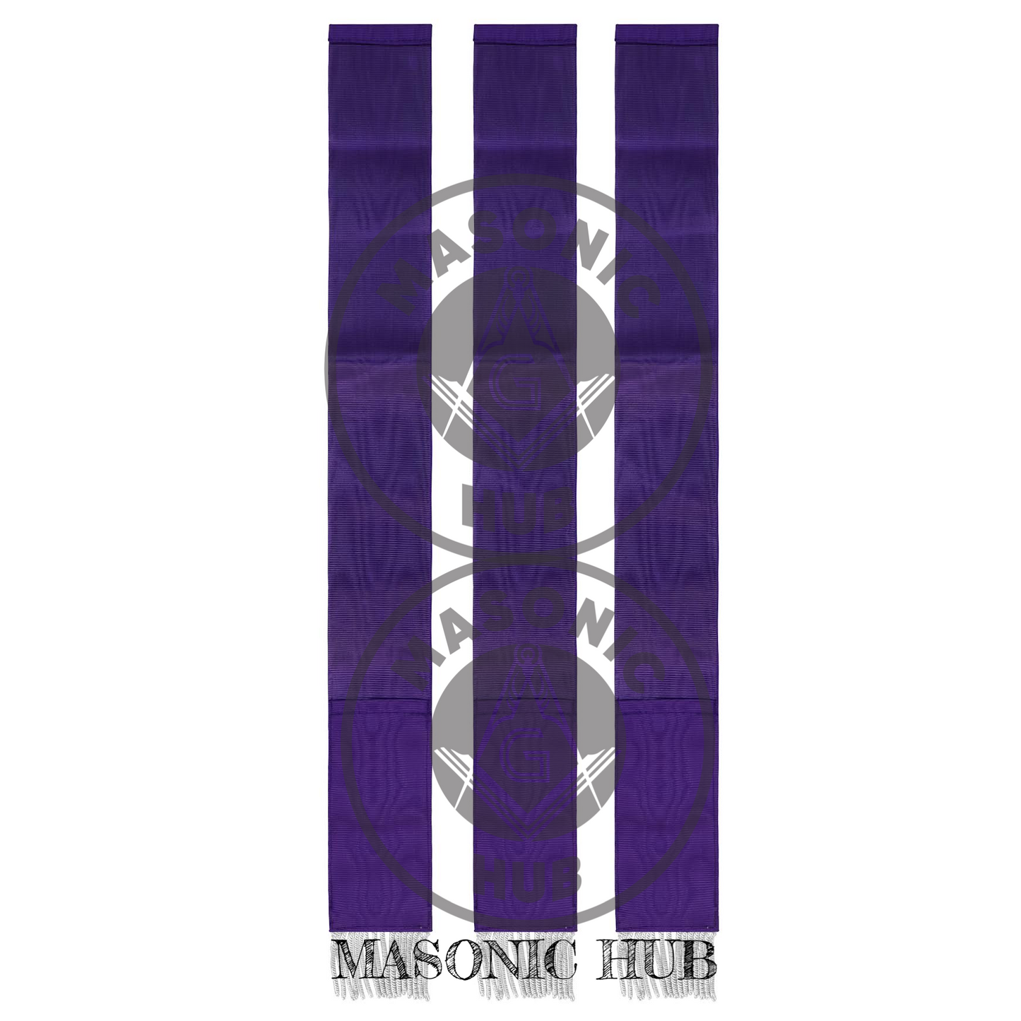 Masonic Bible Markers Hand Embroidered Purple Ribbon & Silver Bullion Threads