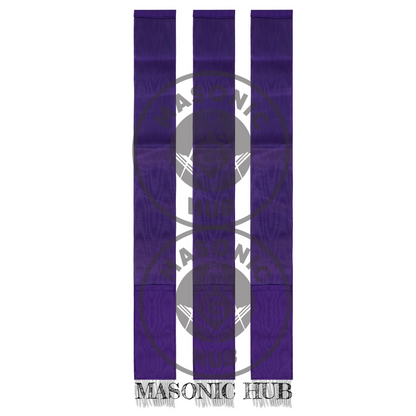 Masonic Bible Markers Hand Embroidered Purple Ribbon & Silver Bullion Threads