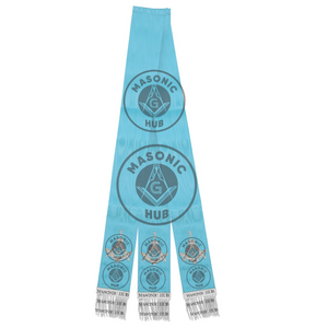 Freemason Light Blue Bible Marker Ribbons with Embroidered Square & Compass Masonic Hub