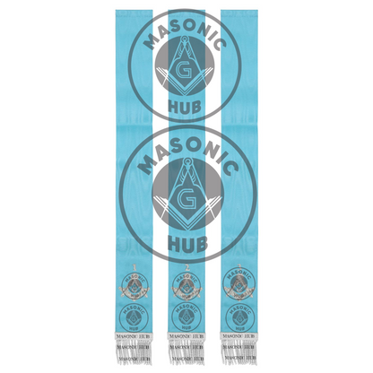 Freemason Light Blue Bible Marker Ribbons with Embroidered Square & Compass