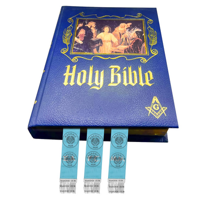 Freemason Light Blue Bible Marker Ribbons with Embroidered Square & Compass (Copy)