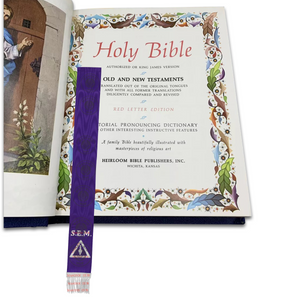 Royal & Select Masters Bible Marker – Hand Embroidered Super Excellent Master Masonic Hub