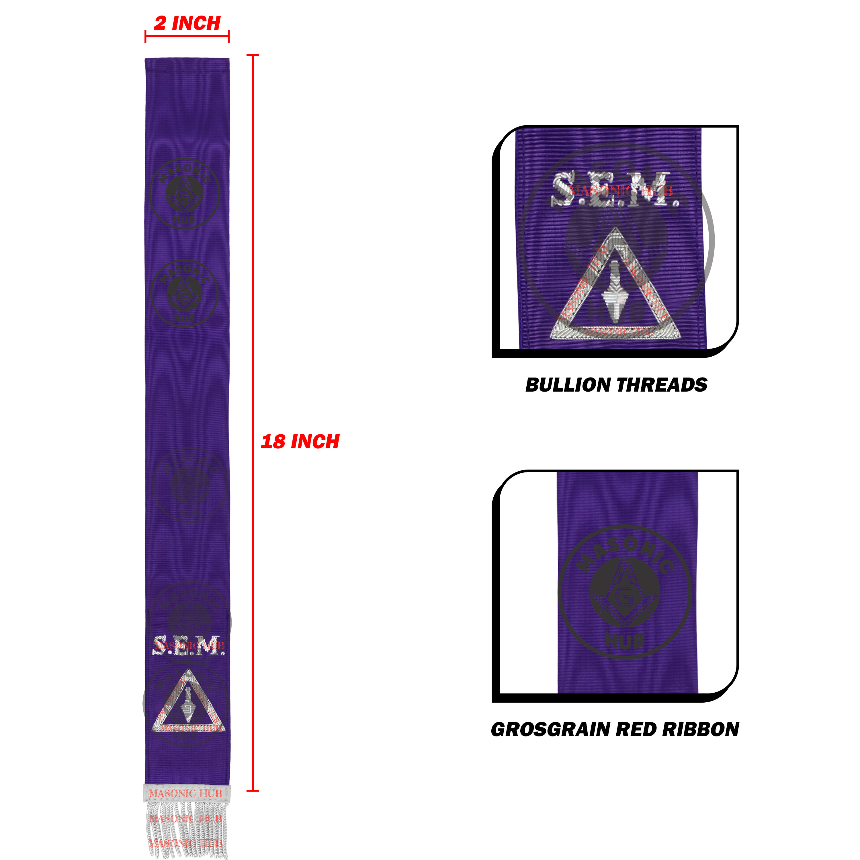 Royal & Select Masters Bible Marker – Hand Embroidered Super Excellent Master Masonic Hub