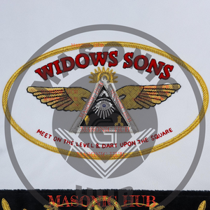Widows Sons Masonic Regalia Lambskin Apron – Black Velvet with Gold Embroidery Masonic Hub