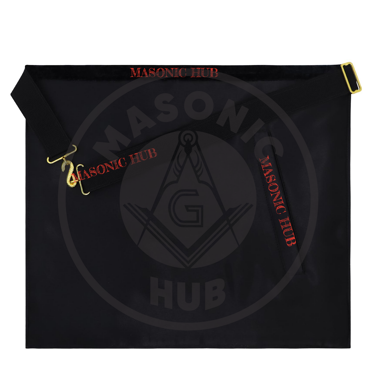 Widows Sons Masonic Regalia Lambskin Apron – Black Velvet with Gold Embroidery