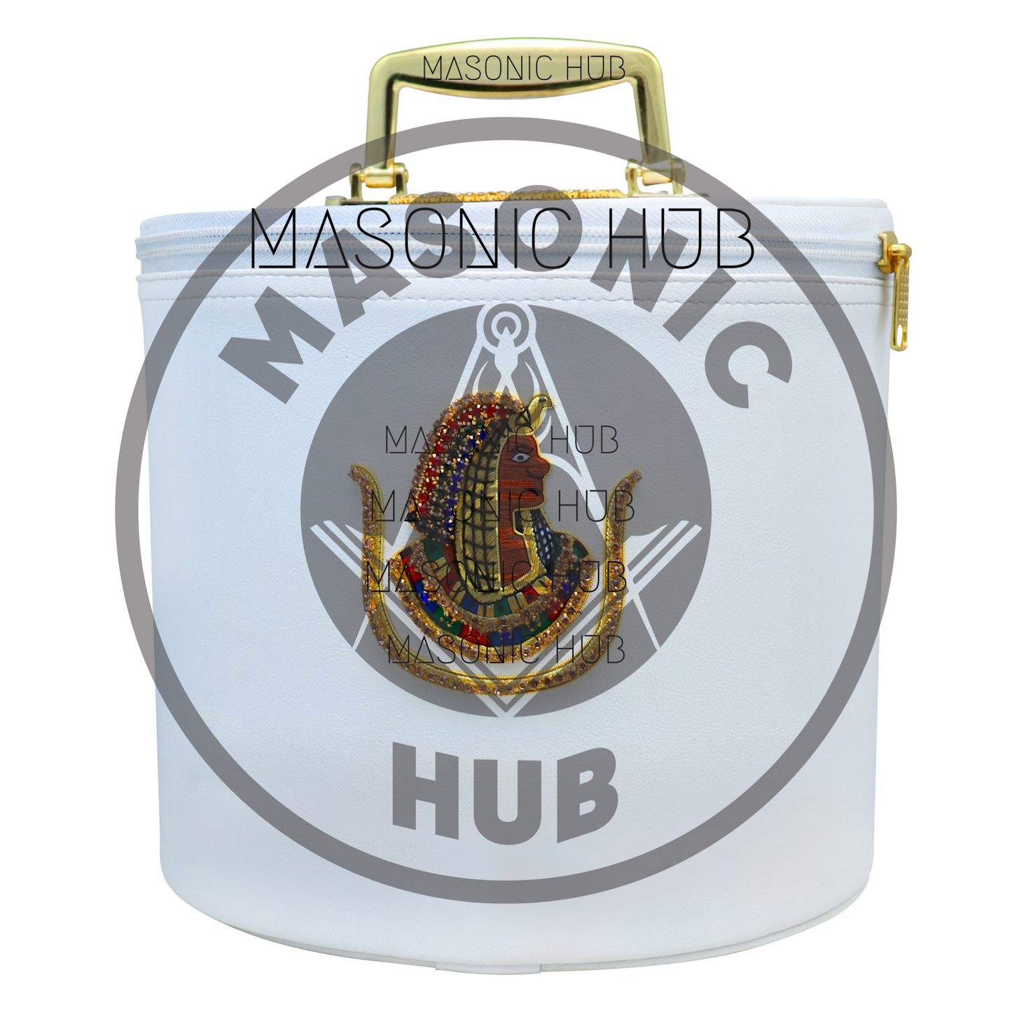 Handmade White Fez Case for Daughters of Isis – Premium Masonic Regalia Storage