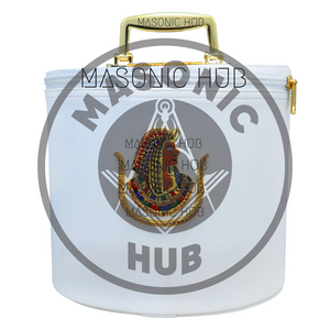 Handmade White Fez Case for Daughters of Isis – Premium Masonic Regalia Storage Masonic Hub