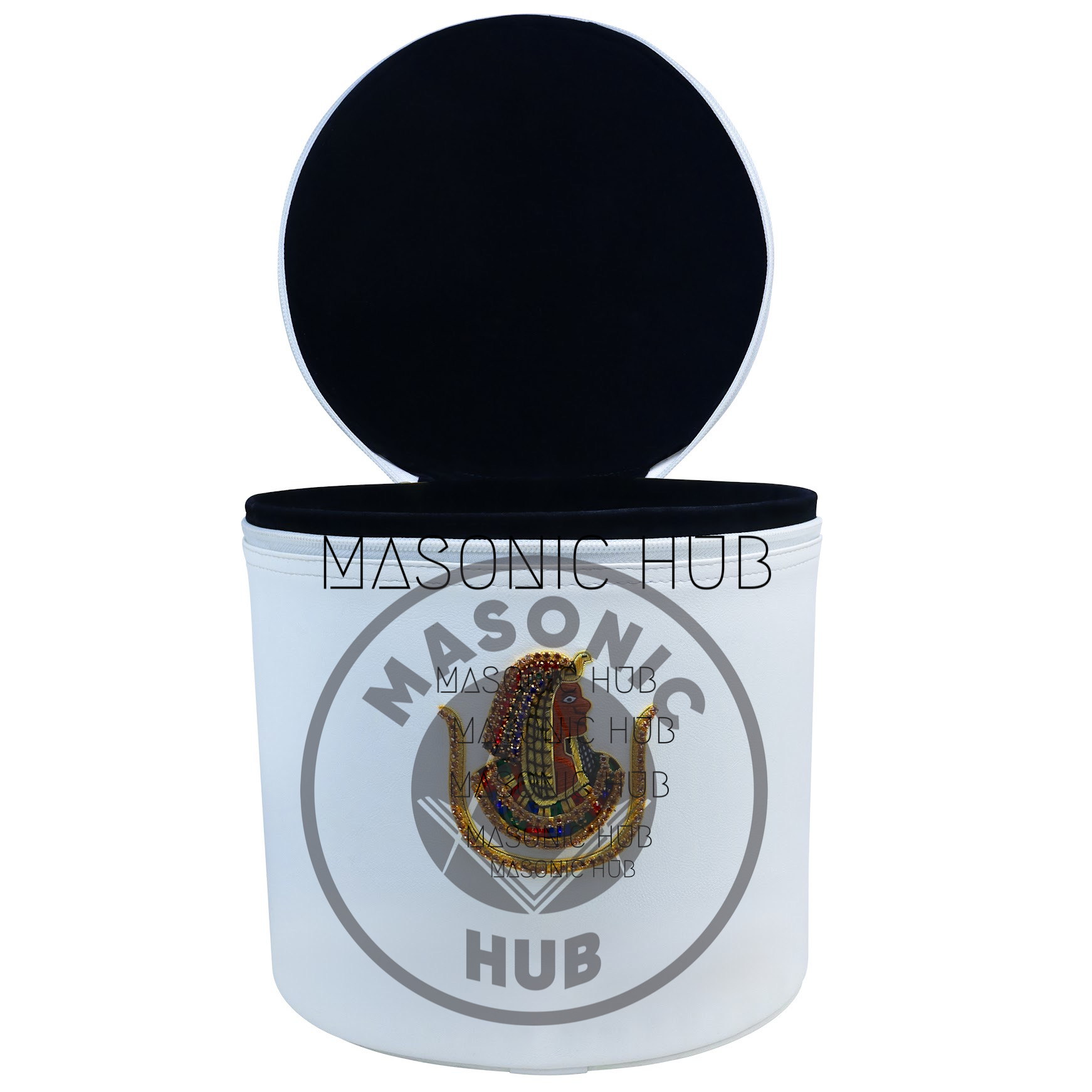 Handmade White Fez Case for Daughters of Isis – Premium Masonic Regalia Storage Masonic Hub