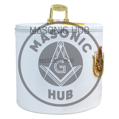 Handmade White Fez Case for Daughters of Isis – Premium Masonic Regalia Storage