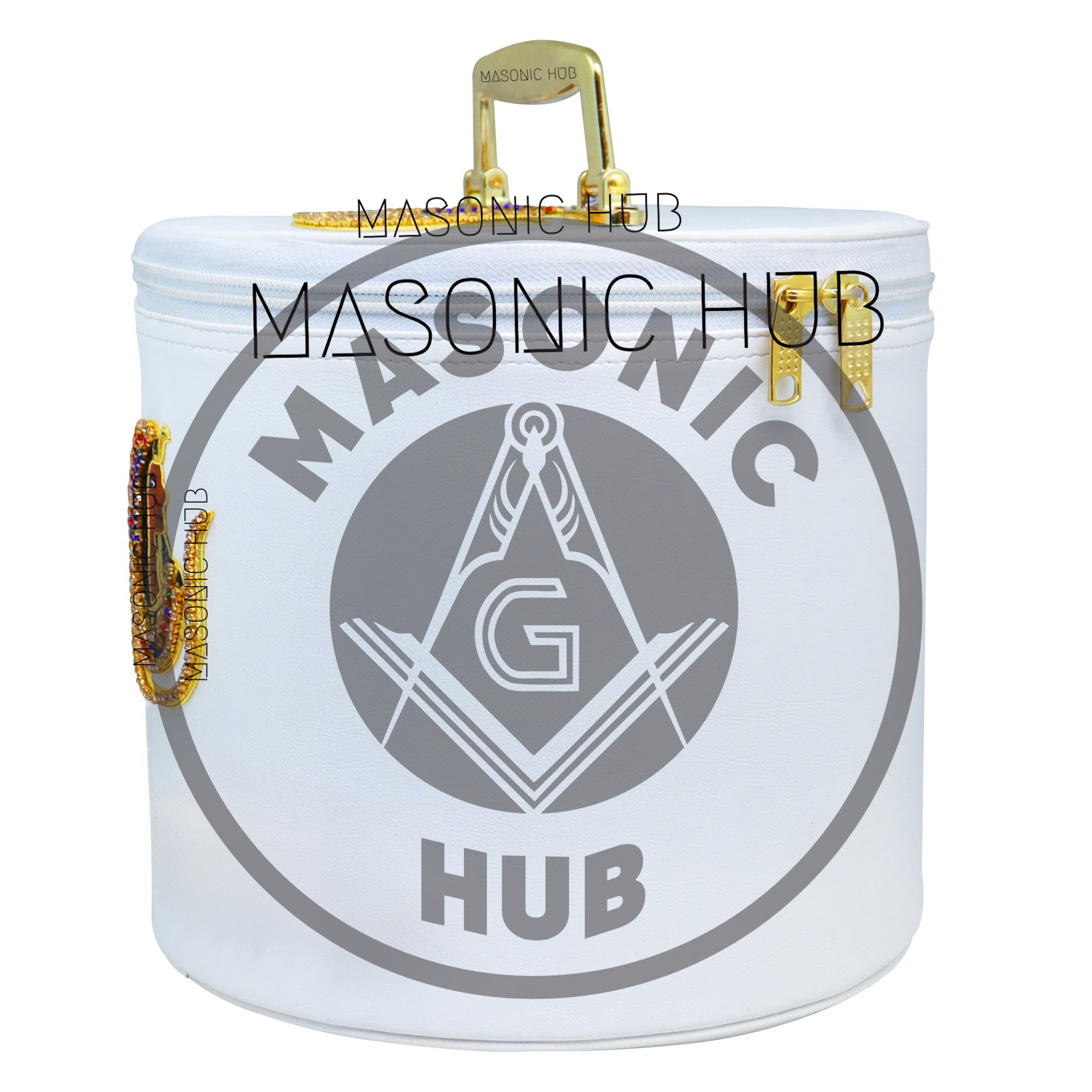 Handmade White Fez Case for Daughters of Isis – Premium Masonic Regalia Storage Masonic Hub