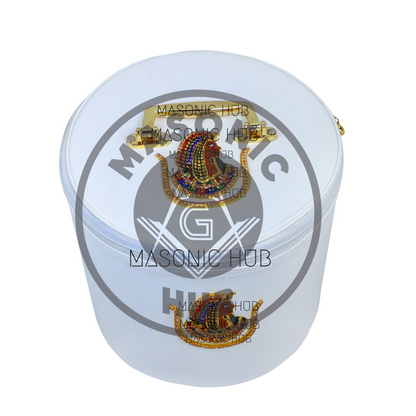 Handmade White Fez Case for Daughters of Isis – Premium Masonic Regalia Storage