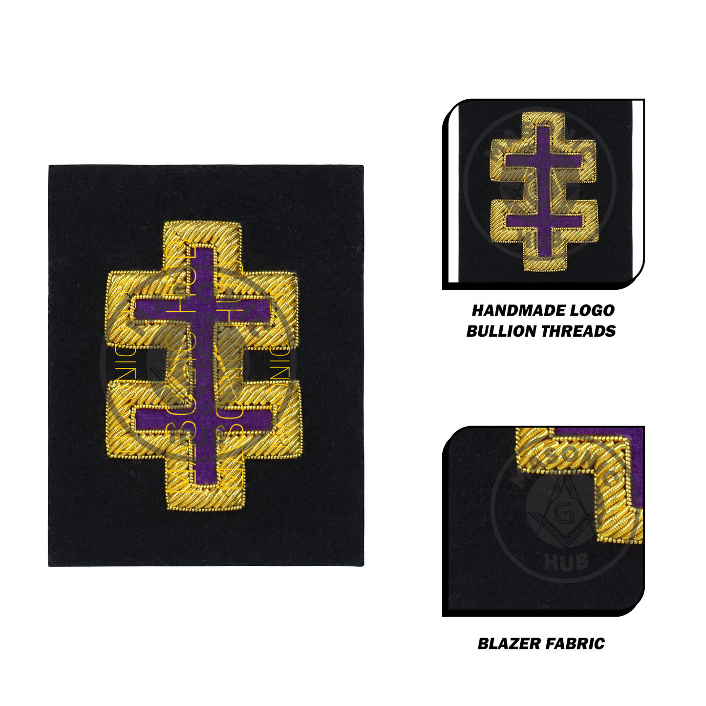 Officer of Encampment KT Frock Coat Sleeve Patch Bullion Embroidery