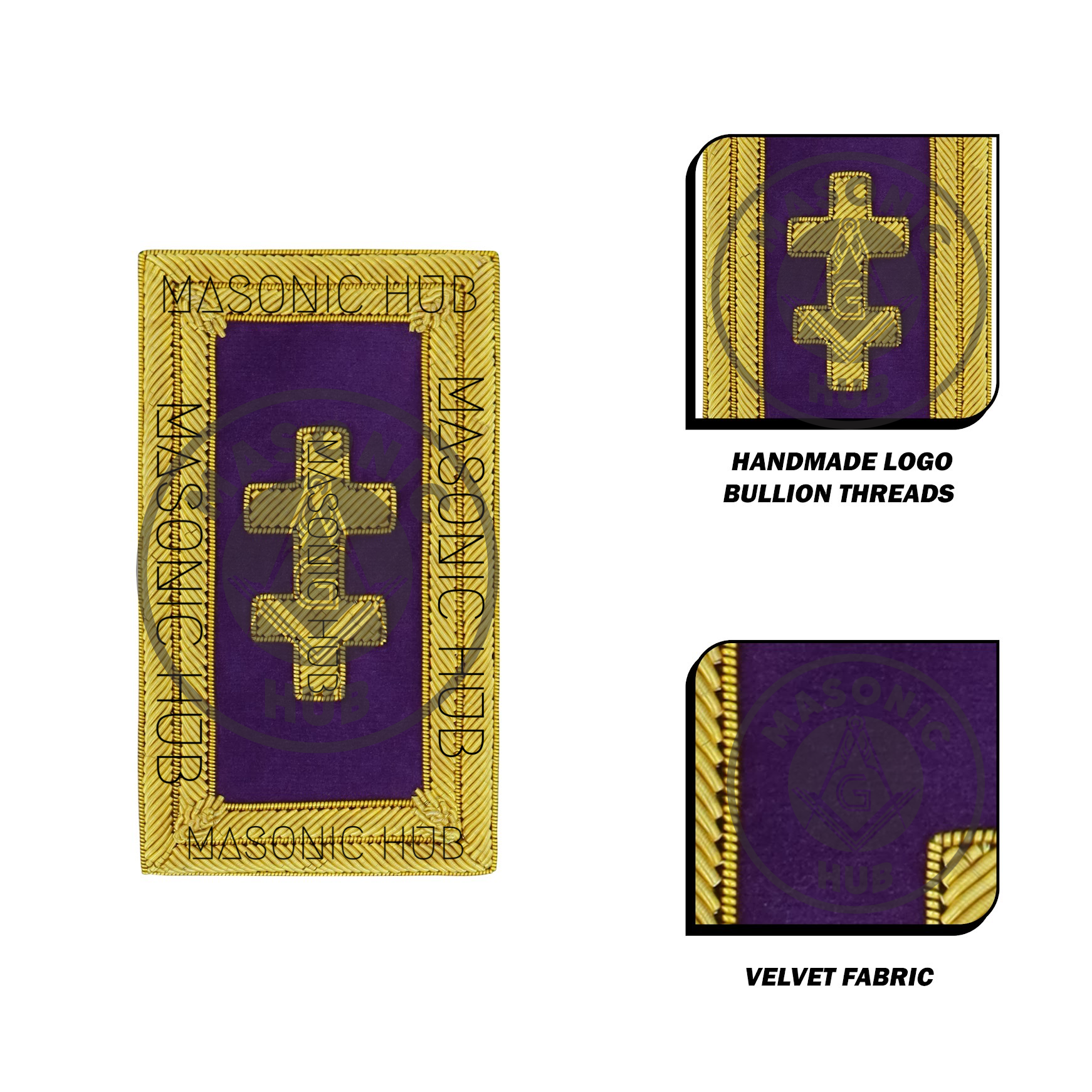Officer of the Grand Encampment Shoulder Boards – Knights Templar Regalia Masonic Hub