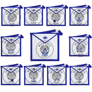 Texas Regulation Masonic Officer Apron Set – Blue Lodge Regalia (11 Pieces) Silk Threads Embroidered Masonic Hub