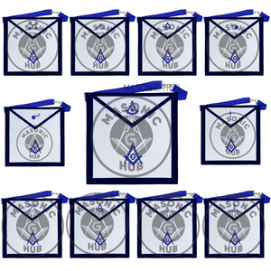 Texas Regulation Masonic Officer Apron Set – Blue Lodge Regalia (11 Pieces) Masonic Hub
