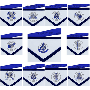 Texas Regulation Masonic Officer Apron Set – Blue Lodge Regalia (11 Pieces) Masonic Hub