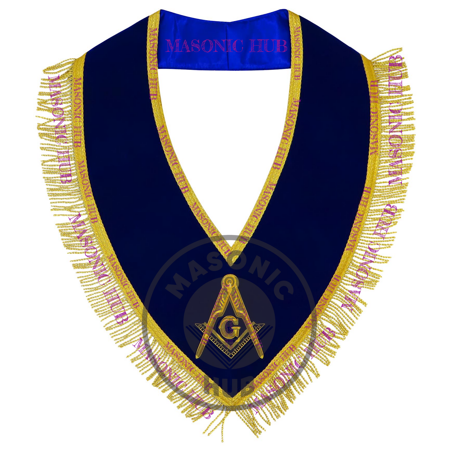 Masonic Master Mason Collar – Blue Velvet Blue Lodge Officer Freemason Regalia