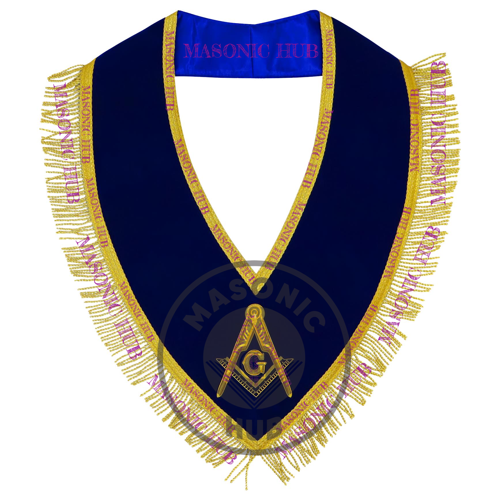 Masonic Master Mason Collar – Blue Velvet Blue Lodge Officer Freemason Regalia Masonic Hub