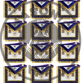 Grand Lodge Officer Aprons Set of 12 – Freemason Lambskin Regalia with Gold Bullion Hand Embroidery, Chain Collars, Jewels & Cuffs Masonic Hub