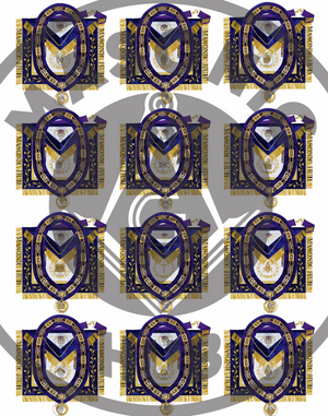Grand Lodge Officer Aprons Set of 12 – Freemason Lambskin Regalia with Gold Bullion Hand Embroidery, Chain Collars, Jewels & Cuffs Masonic Hub