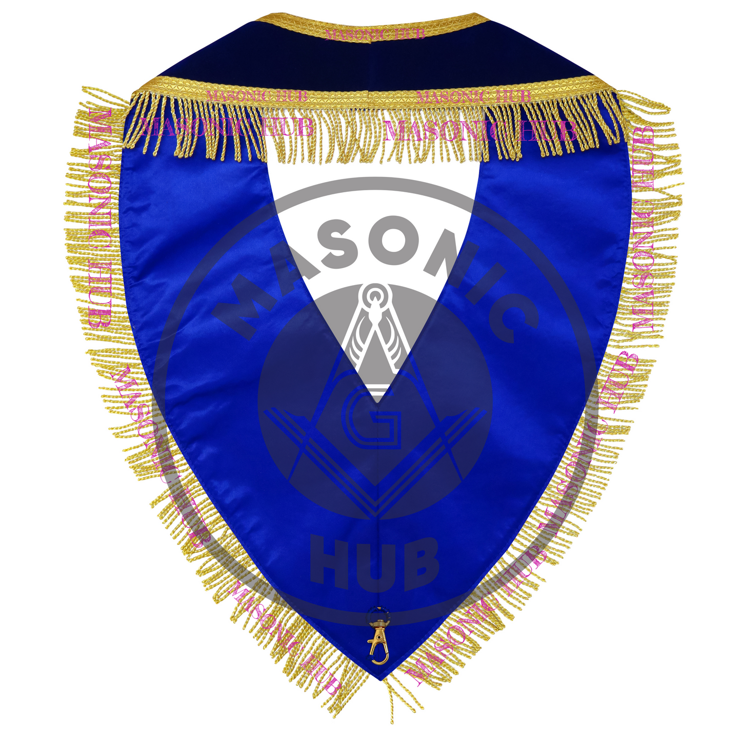 Masonic Master Mason Collar – Blue Velvet Blue Lodge Officer Freemason Regalia