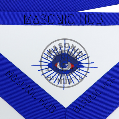 Masonic Blue Lodge Handmade Worshipful Master Lambskin Apron with All-Seeing Eye