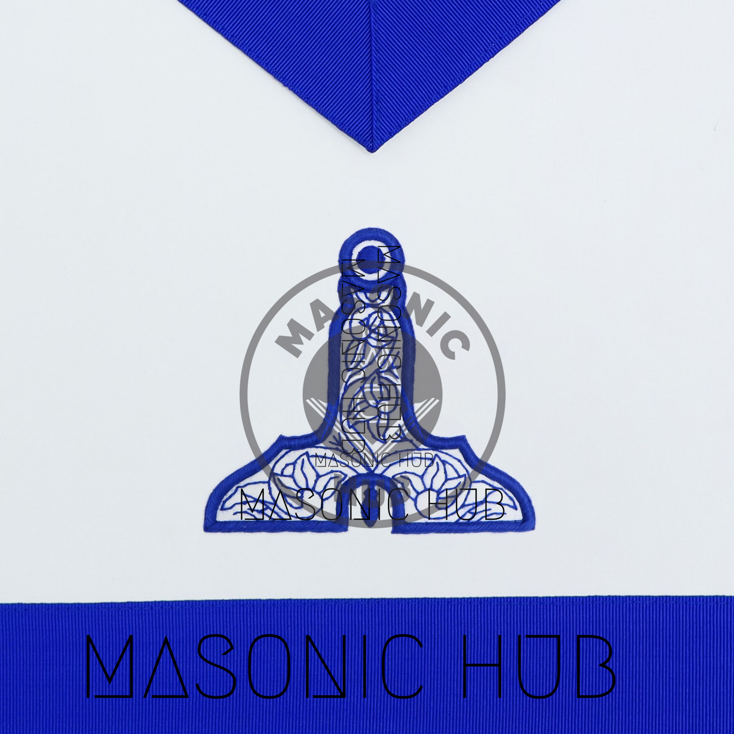 Masonic Blue Lodge Handmade Senior Warden Lambskin Apron with Chain Collar+Jewel