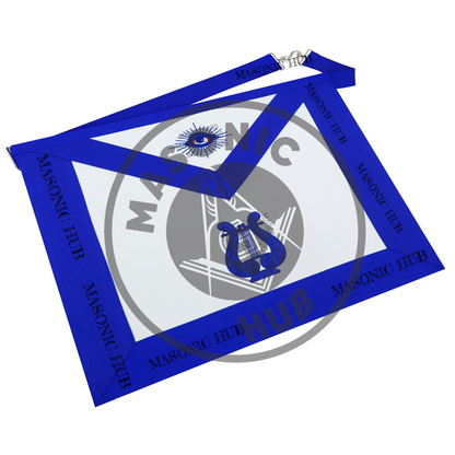 Masonic Blue Lodge Officer Handmade Musician Lambskin Apron with All-Seeing Eye