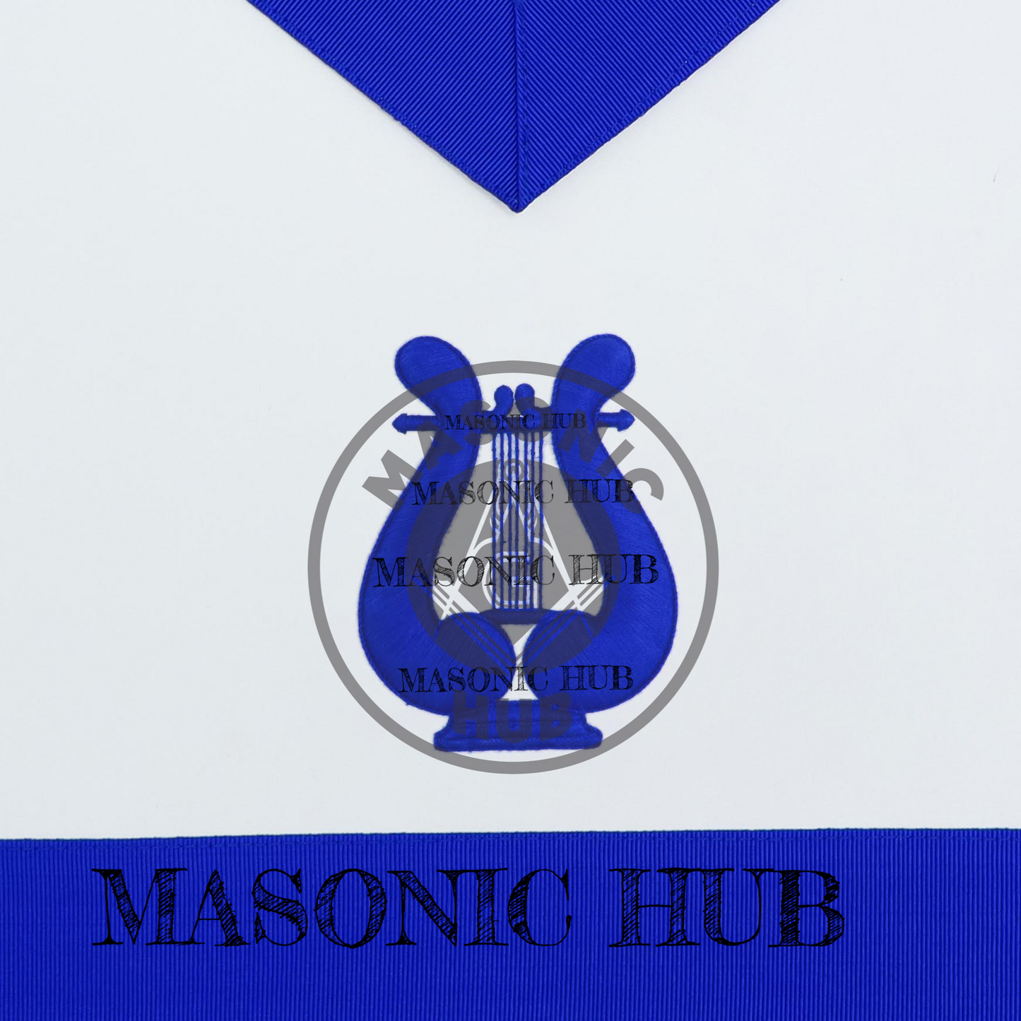 Masonic Blue Lodge Officer Handmade Musician Lambskin Apron with All-Seeing Eye