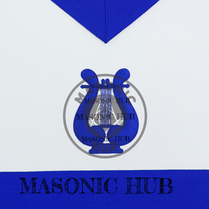 Masonic Blue Lodge Officer Handmade Musician Lambskin Apron with All-Seeing Eye