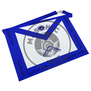 Masonic Blue Lodge Handmade Worshipful Master Lambskin Apron with Collar + Jewel Masonic Hub