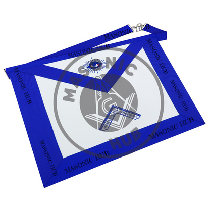 Masonic Blue Lodge Handmade Worshipful Master Lambskin Apron with Collar + Jewel