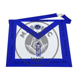 Masonic Blue Lodge Handmade Junior Warden Lambskin Apron with All-Seeing Eye Masonic Hub